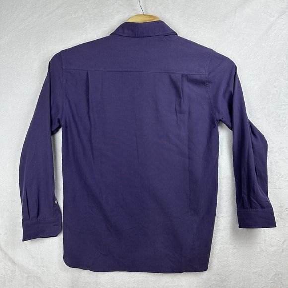 Nat Nast Men’s Long Sleeve Button Down Luxury Originals M Purple Texture Check - Picture 2 of 12